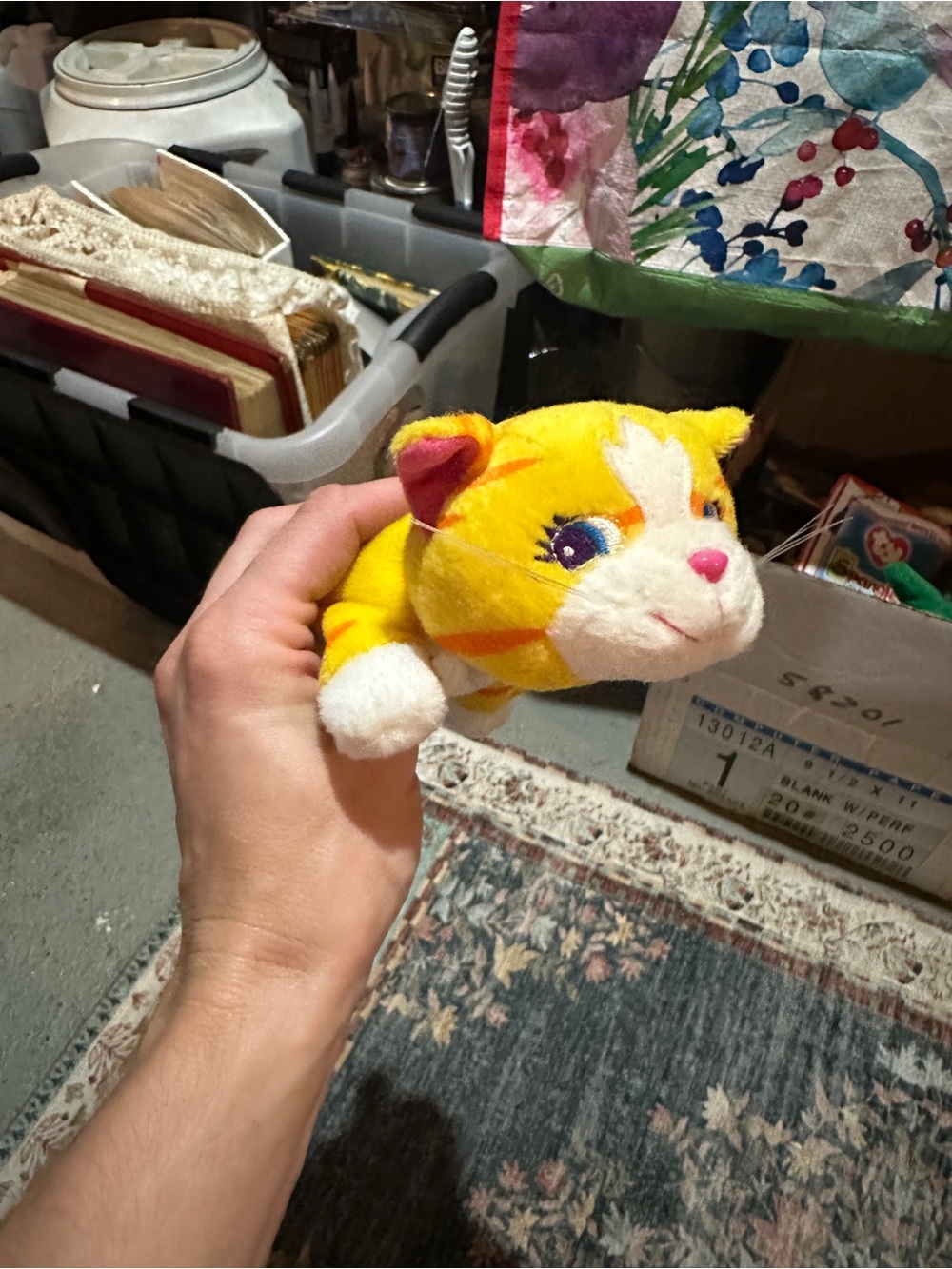 Lisa Frank Yellow & Orange Striped Cat Plush
